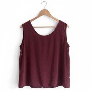 Elizabeth Suzann 100% Silk Sleeveless Tank Top Made in USA Size L